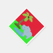 かわいいジャングルサファリヒッポ スタンダードカクテルナプキン (角)