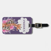 かわいいジャングルサファリフローラキリン ラゲッジタグ (正面横)