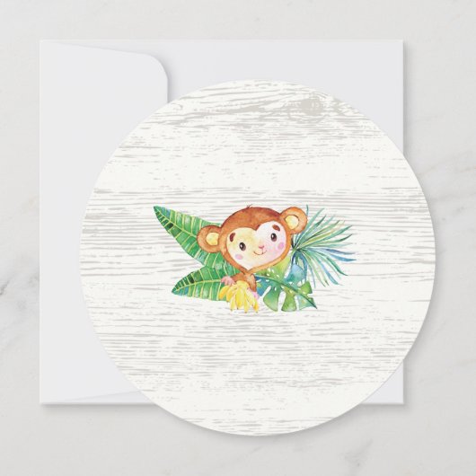 かわいいジャングルサファリベイビーシャワー招待状 招待状 (裏面)