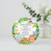 かわいいジャングルサファリベビーシャワー招待状 招待状 (スタンド正面)