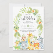 かわいいジャングルサファリボーイベビーシャワー招待状 招待状 (正面)