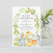 かわいいジャングルサファリボーイベビーシャワー招待状 招待状 (スタンド正面)