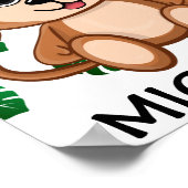 かわいいジャングルサファリモンキーアニマルキッズ ポスター (角)