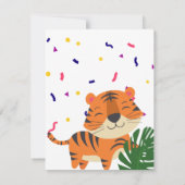 かわいいジャングルサファリ動物のパーティーサンキューカード 出欠カード (裏面)