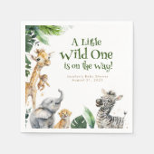 かわいいジャングルサファリ動物のベビーシャワー スタンダードカクテルナプキン (正面)