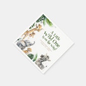 かわいいジャングルサファリ動物のベビーシャワー スタンダードカクテルナプキン (角)