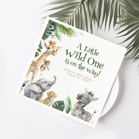 かわいいジャングルサファリ動物のベビーシャワー スタンダードカクテルナプキン