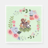 かわいいジャングルサファリ動物のベビーシャワー スタンダードランチョンナプキン (正面)