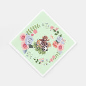 かわいいジャングルサファリ動物のベビーシャワー スタンダードランチョンナプキン (角)