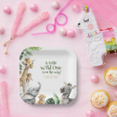 かわいいジャングルサファリ動物のベビーシャワー ペーパープレート (パーティー)