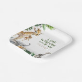 かわいいジャングルサファリ動物のベビーシャワー ペーパープレート (傾斜あり)