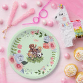 かわいいジャングルサファリ動物のベビーシャワー ペーパープレート (パーティー)