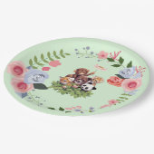 かわいいジャングルサファリ動物のベビーシャワー ペーパープレート (アングル)