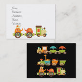 かわいいジャングルサファリ動物の列車のギフトの子供のベビー 名刺 (正面/裏面)