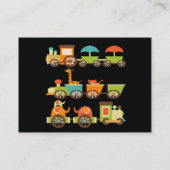 かわいいジャングルサファリ動物の列車のギフトの子供のベビー 名刺 (裏面)