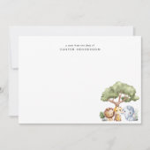 かわいいジャングルサファリ動物の子供の名前 ノートカード (正面)