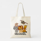 かわいいジャングルサファリ動物の幼児の子供たち トートバッグ (裏面)