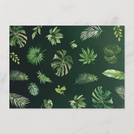 かわいいジャングルサファリ動物の緑の本ベビー エンクロージャーカード (裏面)