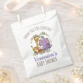 かわいいジャングルサファリ動物の赤ちゃんシャワーありがとう フェイバーバッグ (クリップ留めされた状態)