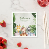 かわいいジャングルサファリ動物の赤ちゃんシャワー スタンダードカクテルナプキン (インサイチュ)