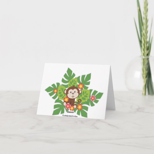 かわいいジャングルサファリ動物は感謝していしています サンキューカード (裏面)