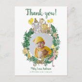 かわいいジャングルサファリ動物ベイビーシャワーのお礼 ポストカード (正面)