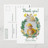 かわいいジャングルサファリ動物ベイビーシャワー感謝カード ポストカード (正面/裏面)