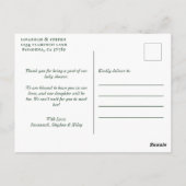 かわいいジャングルサファリ動物ベイビーシャワー感謝カード ポストカード (裏面)