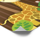 かわいいジャングルサファリ動物ベビーシャワーバナー ポスター (角)