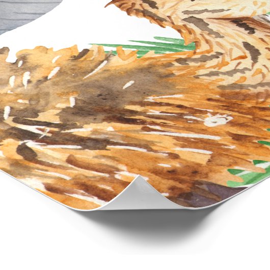 かわいいジャングルサファリ1st誕生日パーティーウェルカムサイン ポスター (角)