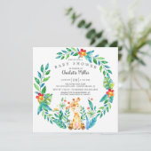 かわいいジャングルジラフベイビーシャワー 招待状 (スタンド正面)