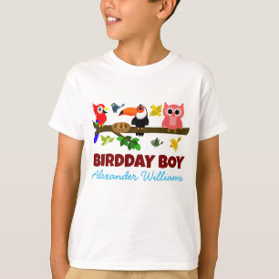 かわいいジャングルバードイラストレーションバード誕生日 Tシャツ