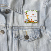 かわいいジャングルベビーアニマルボタン 缶バッジ (インサイチュ)