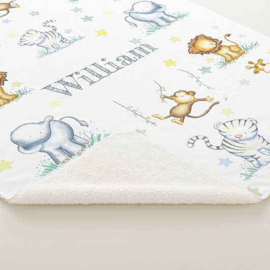 かわいいジャングルベビーブランケット シェルパブランケット (3/4)