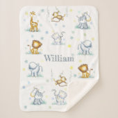 かわいいジャングルベビーブランケット シェルパブランケット (正面)