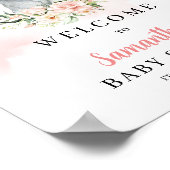 かわいいジャングルベビー象赤面シャワーウェルカム ポスター (角)