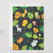 かわいいジャングルボーイ赤ちゃんシャワーサファリアニマルズパーティー 招待状 (裏面)