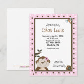 かわいいジャングルモンキーベビーシャワー招待状 招待状 (正面/裏面)