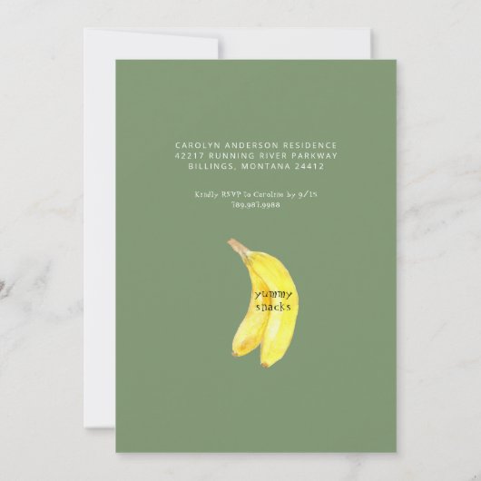 かわいいジャングルモンキーボーイ誕生日パーティー 招待状 (裏面)