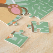 かわいいジャングルライオンおもしろい – 動物園の動物 ジグソーパズル (側面)