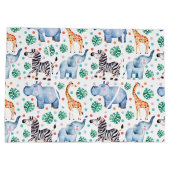 かわいいジャングルワイルドアニマルズ抱き枕 ラージペーパーバッグ (裏面)