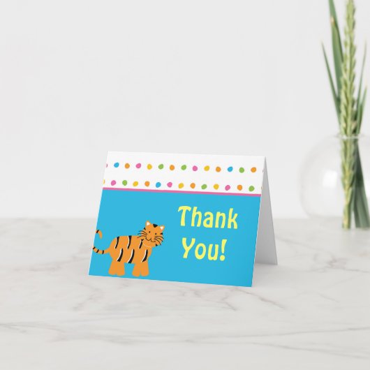 かわいいジャングル動物ありがとう サンキューカード (正面)