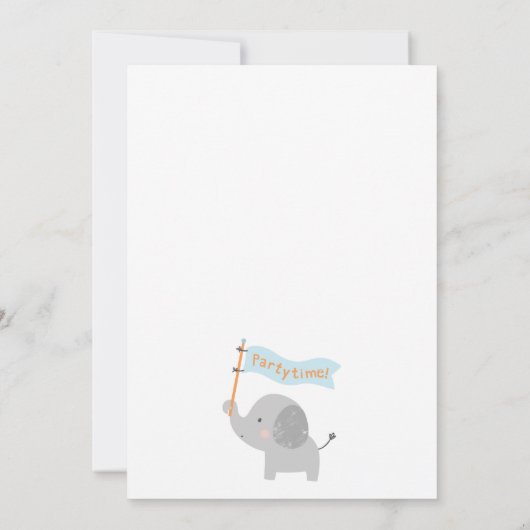 かわいいジャングル動物と誕生日パーティーの招待状 招待状 (裏面)