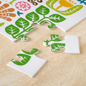 かわいいジャングル動物のサファカラフルリゾウ動物園 ジグソーパズル (側面)