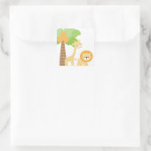 かわいいジャングル動物のシール スクエアシール (バッグ)