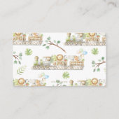 かわいいジャングル動物のトレイングリーンおむつラッフル エンクロージャーカード (裏面)