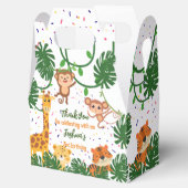 かわいいジャングル動物のパーティーサファリ誕生日 フェイバーボックス (オープン)