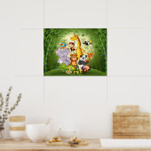 かわいいジャングル動物のポスター ポスター (キッチン)