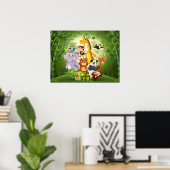 かわいいジャングル動物のポスター ポスター (ホームオフィス)