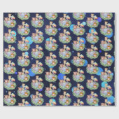 かわいいジャングル動物のラッピング紙 ラッピングペーパー (フラット)